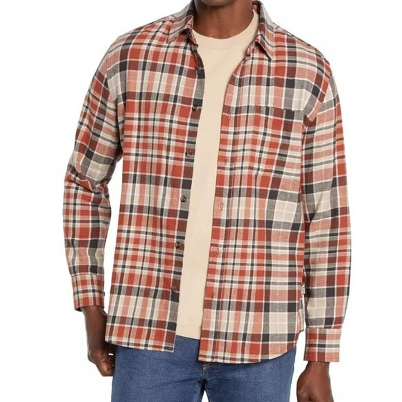 Men's NWT Eddie Bauer Long Sleeve‎ Button Up Plaid Flannel Shirt Size Small - Picture 1 of 8